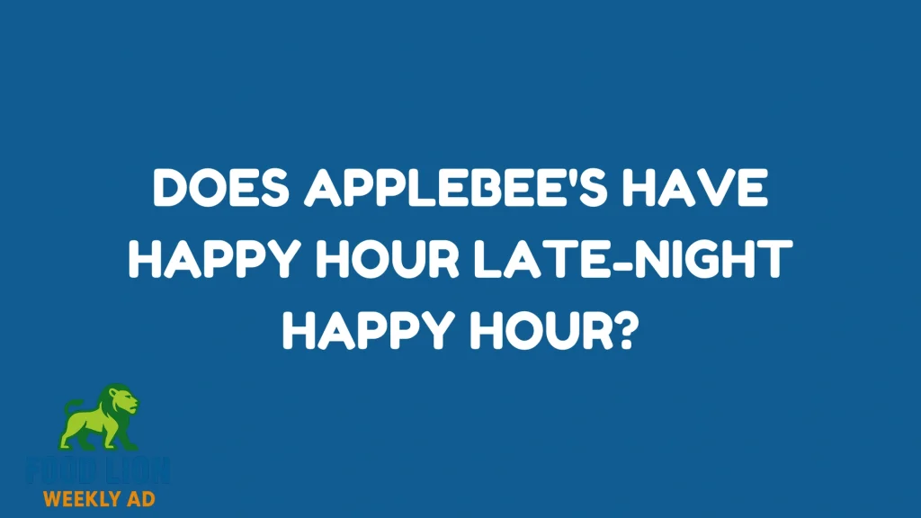 Does Applebee's Have Happy Hour Late-Night Happy Hour